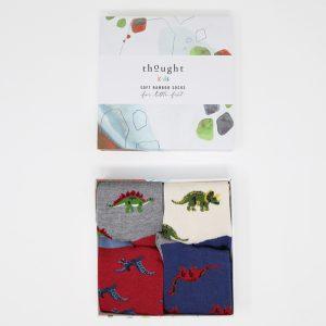 Kinder Dino Socken - 4er Set